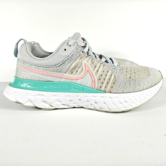 Nike React Infinity Run Flyknit 2 Women's 8 Shoes Blue Tint Lava Glow CT2423-400 - Picture 8 of 16